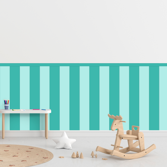 Self-Adhesive Textile Wallpaper – Rectangle – Turquoise Shades