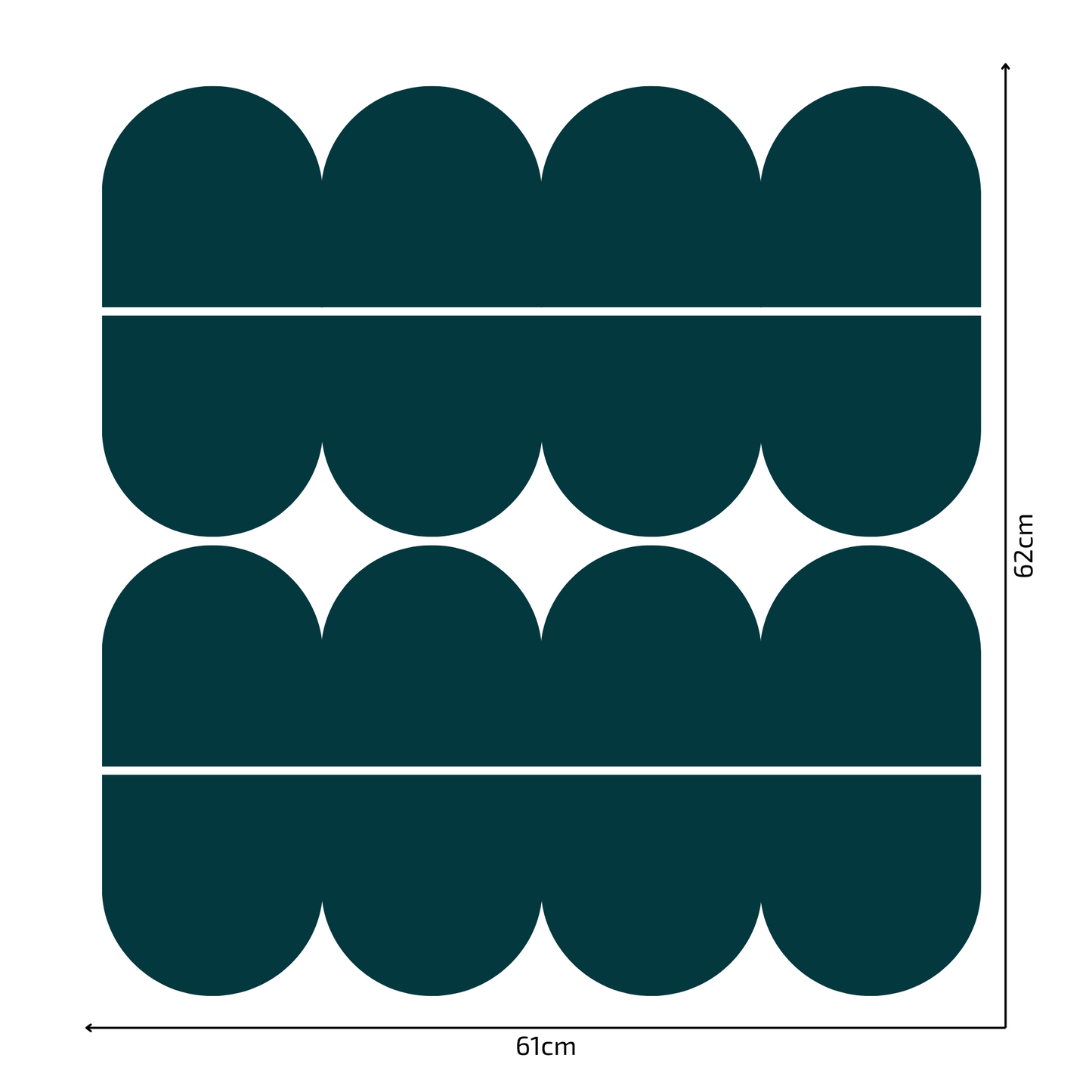 Textile Wall Sticker – Scalloped Arch Border - Green-blue