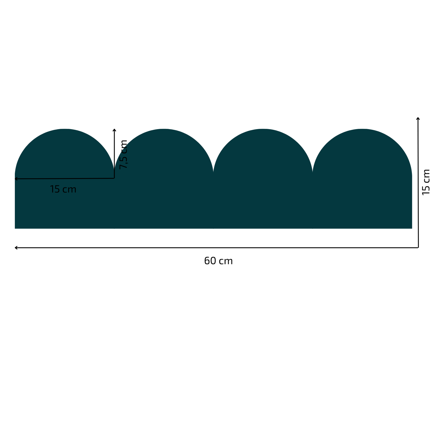 Textile Wall Sticker – Scalloped Arch Border - Green-blue