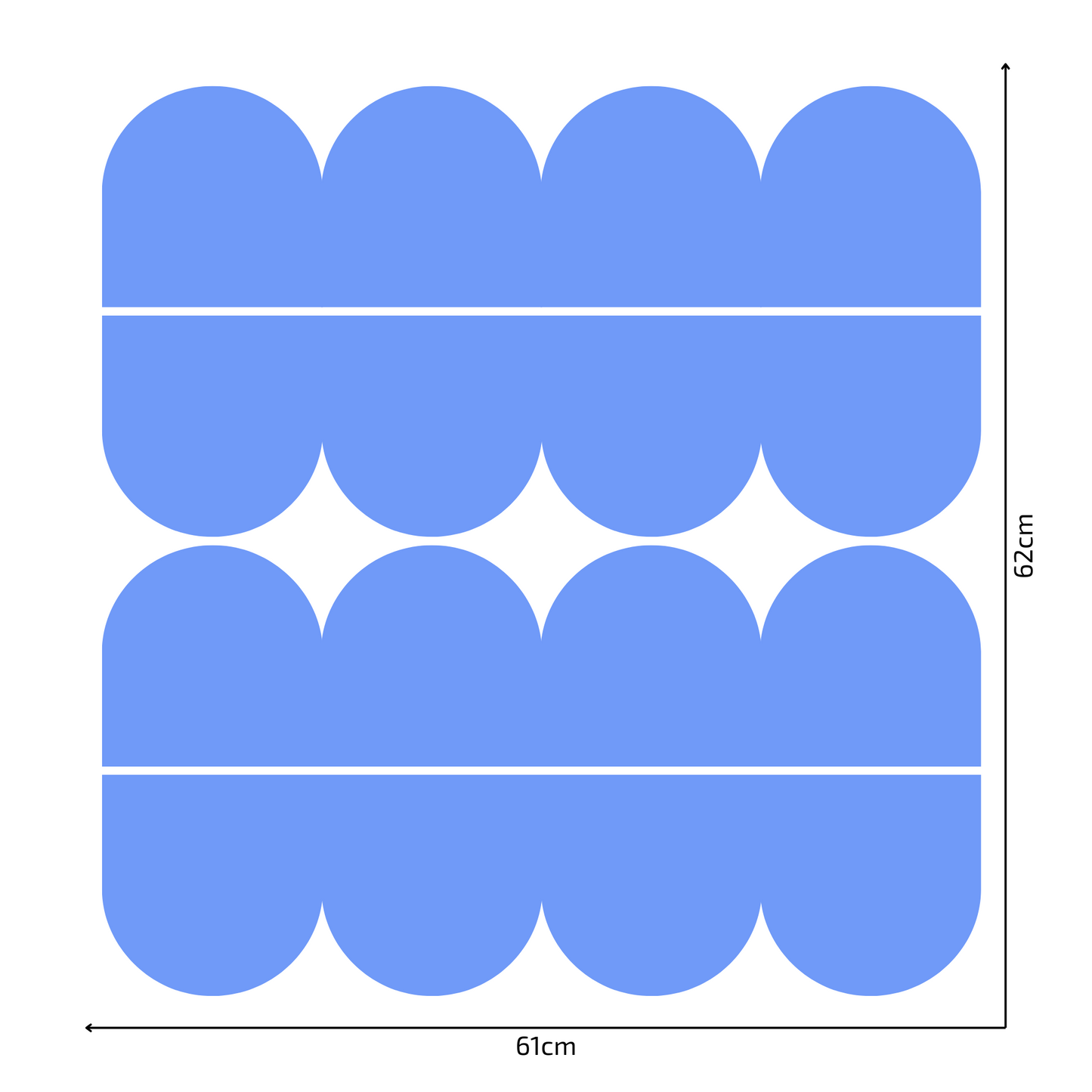 Textile Wall Sticker – Scalloped Arch Border - Light Blue