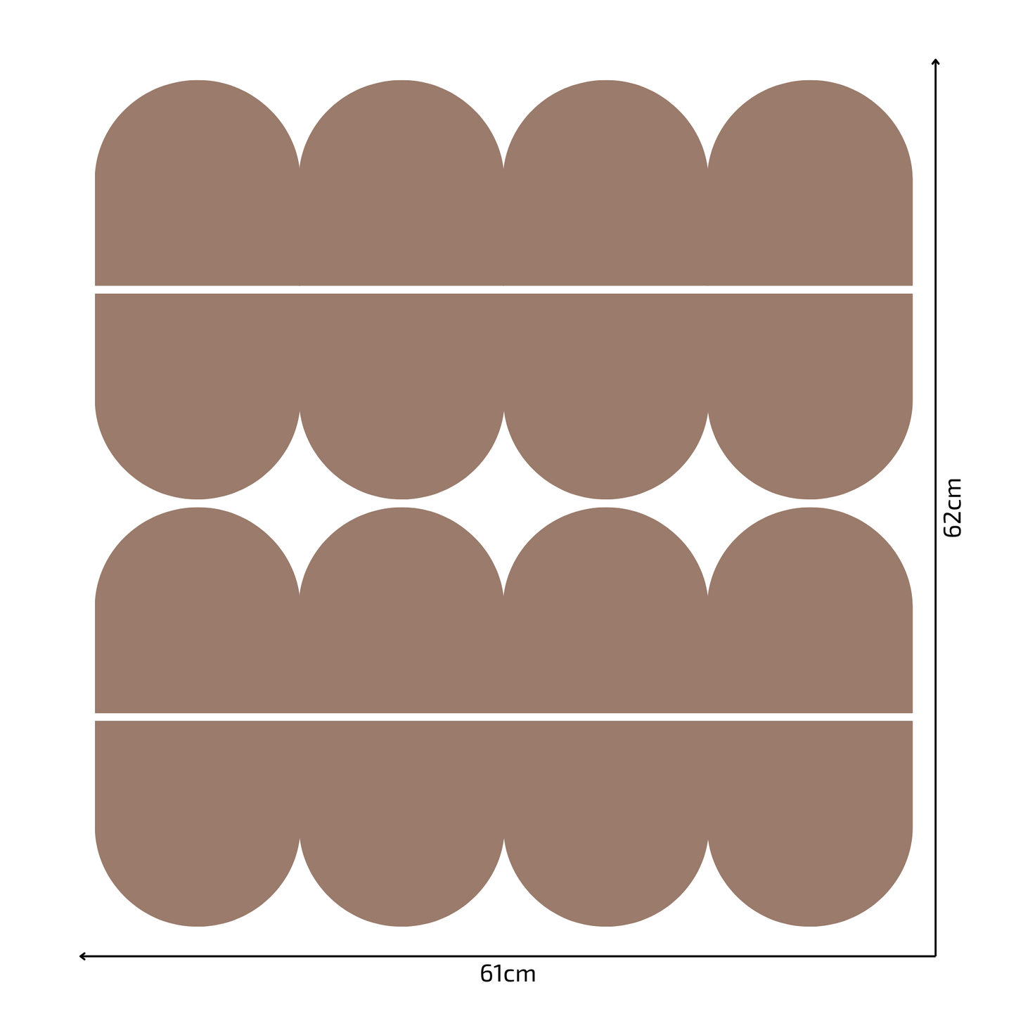 Textile Wall Sticker – Scalloped Arch Border - Brown