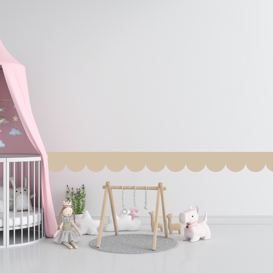 Textile Wall Sticker – Scalloped Arch Border - Cream