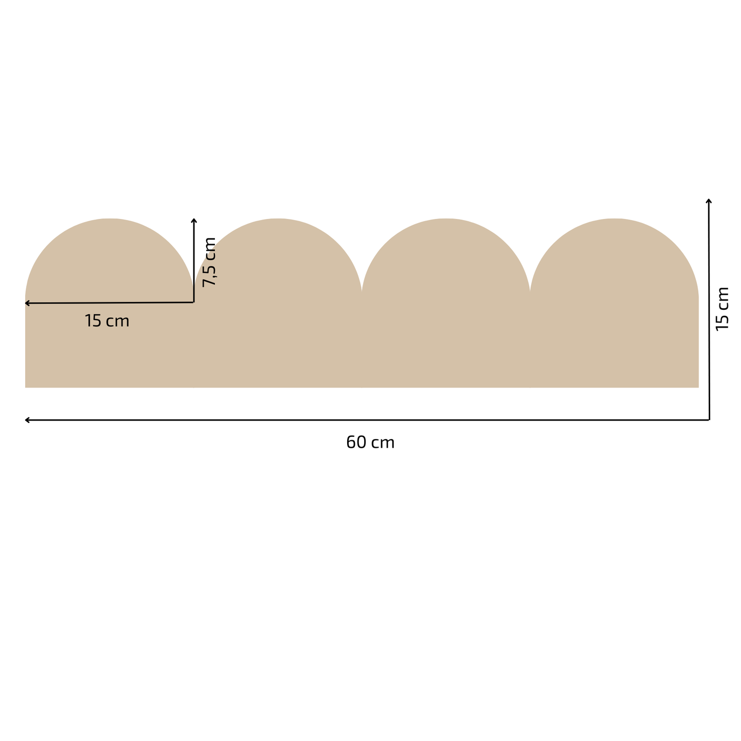 Textile Wall Sticker – Scalloped Arch Border - Cream