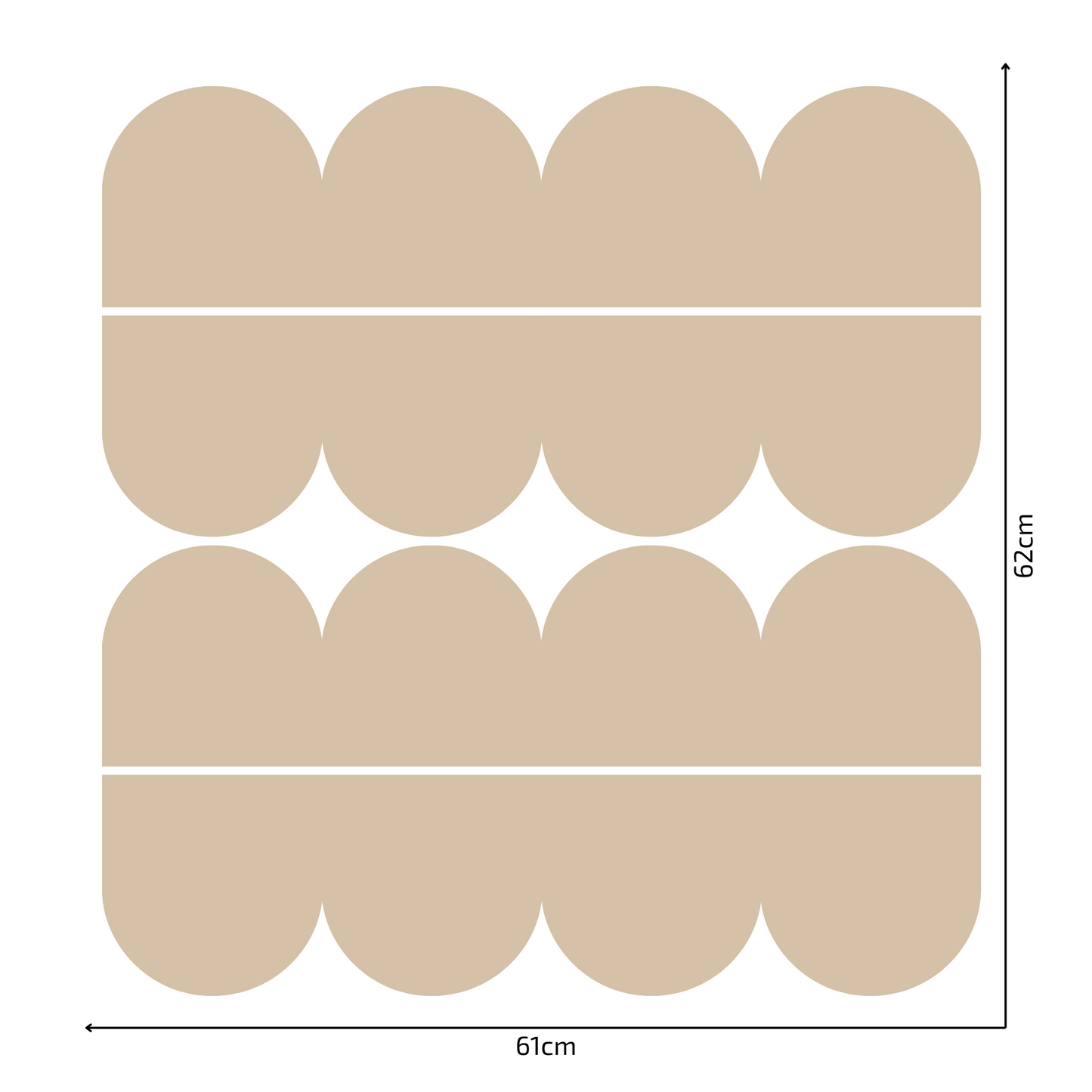 Textile Wall Sticker – Scalloped Arch Border - Cream