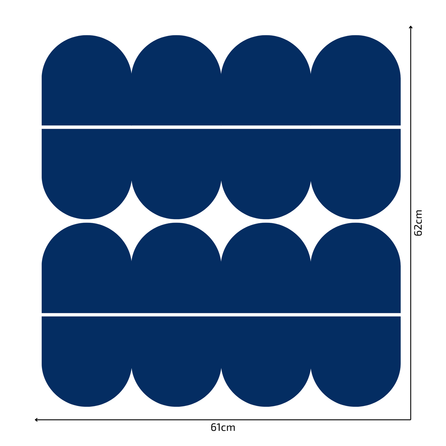 Textile Wall Sticker – Scalloped Arch Border - Navy Blue