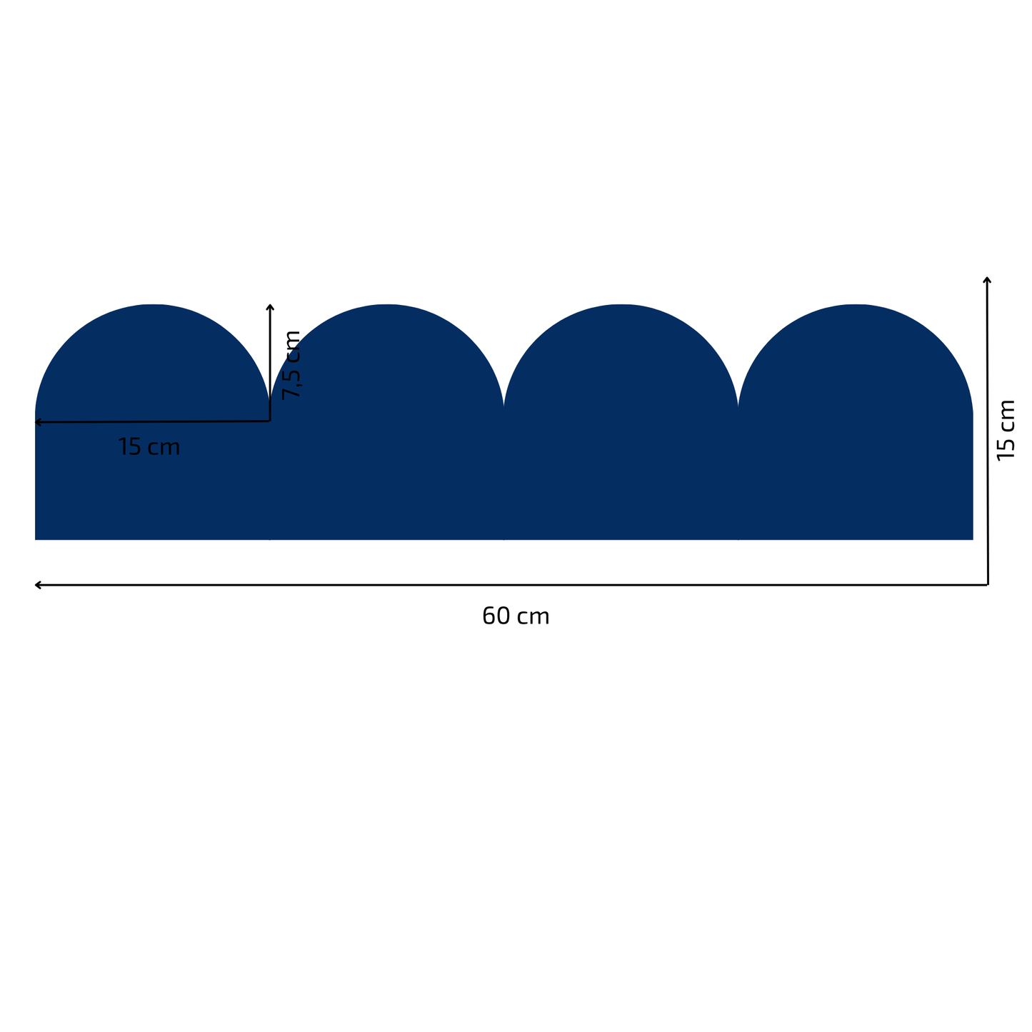 Textile Wall Sticker – Scalloped Arch Border - Navy Blue