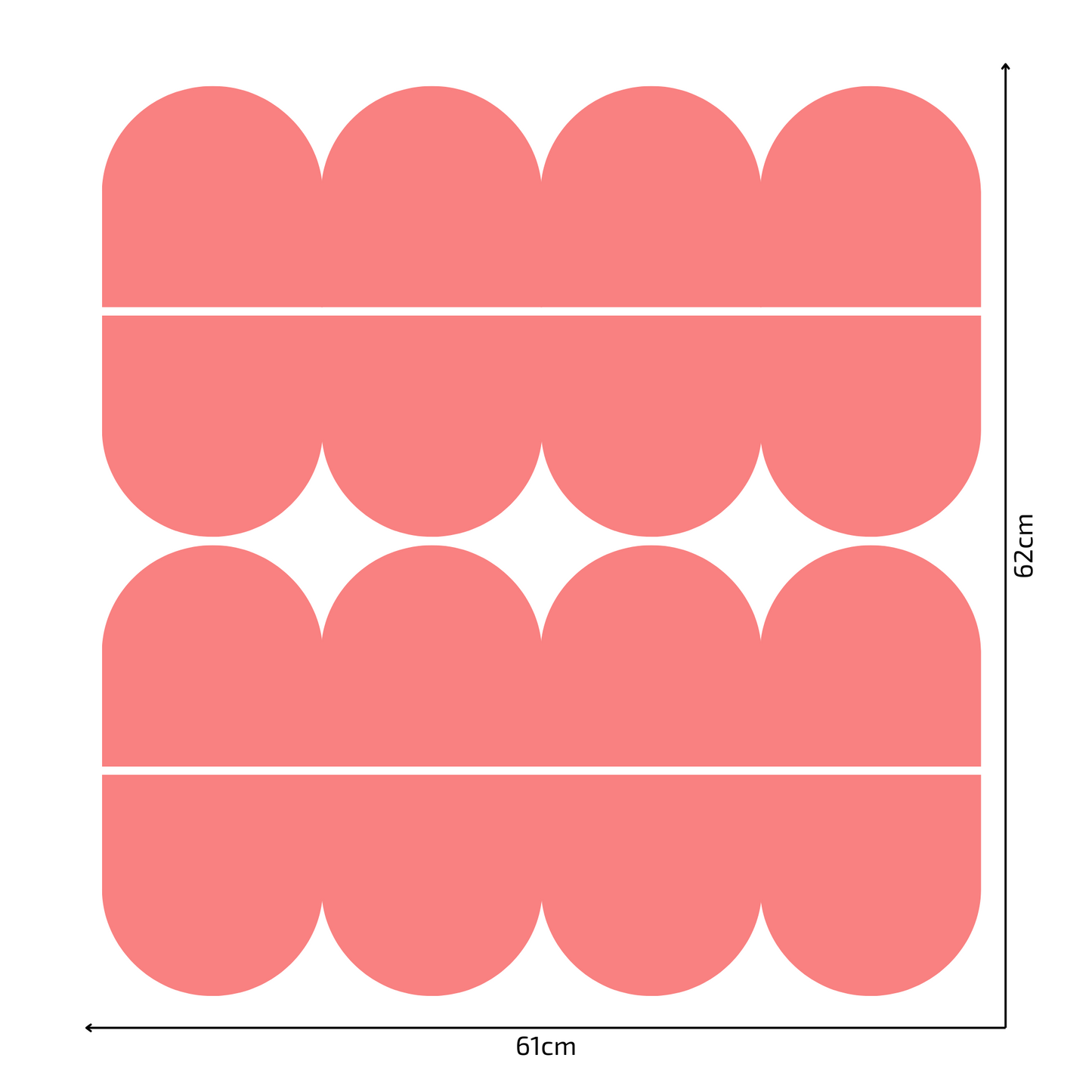 Textile Wall Sticker – Scalloped Arch Border - Pink