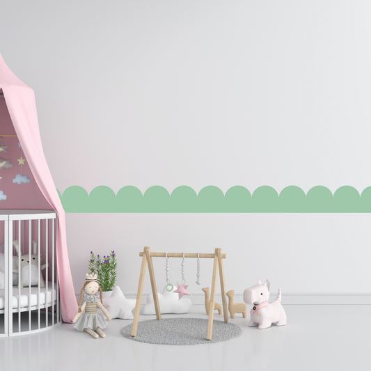 Textile Wall Sticker – Scalloped Arch Border - Mint