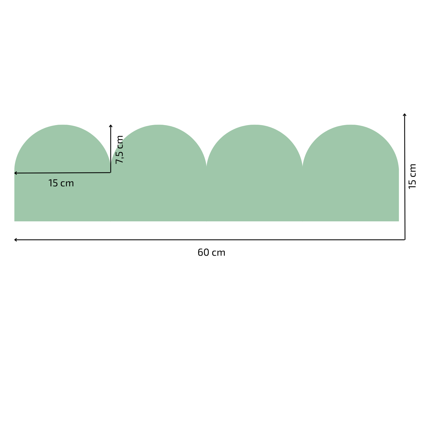 Textile Wall Sticker – Scalloped Arch Border - Mint