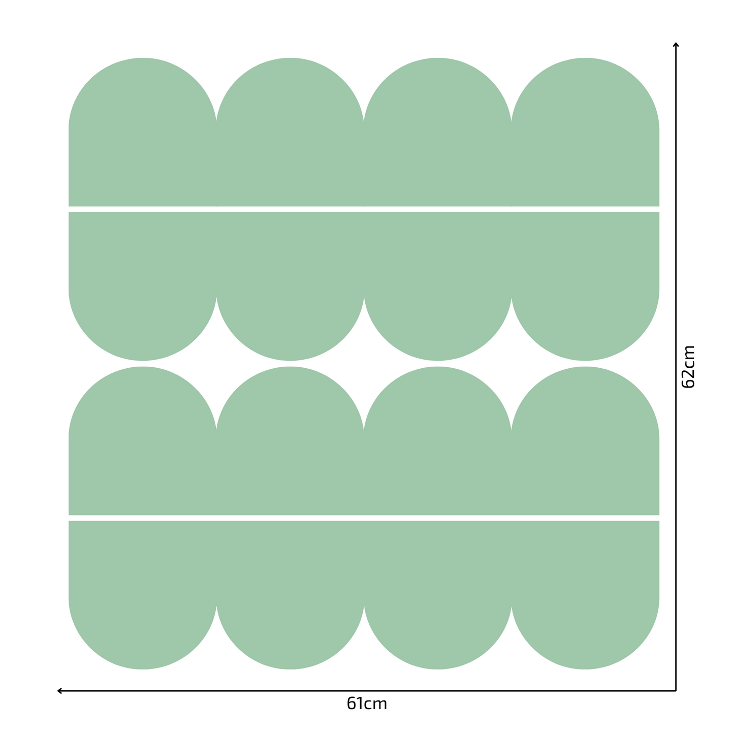 Textile Wall Sticker – Scalloped Arch Border - Mint