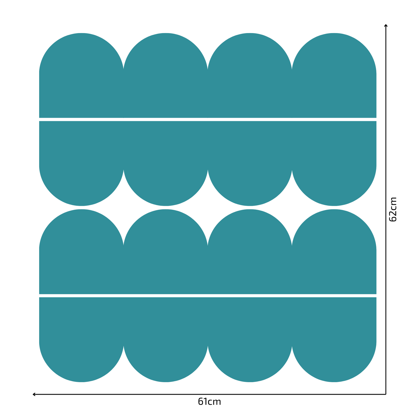 Textile Wall Sticker – Scalloped Arch Border - Green-blue