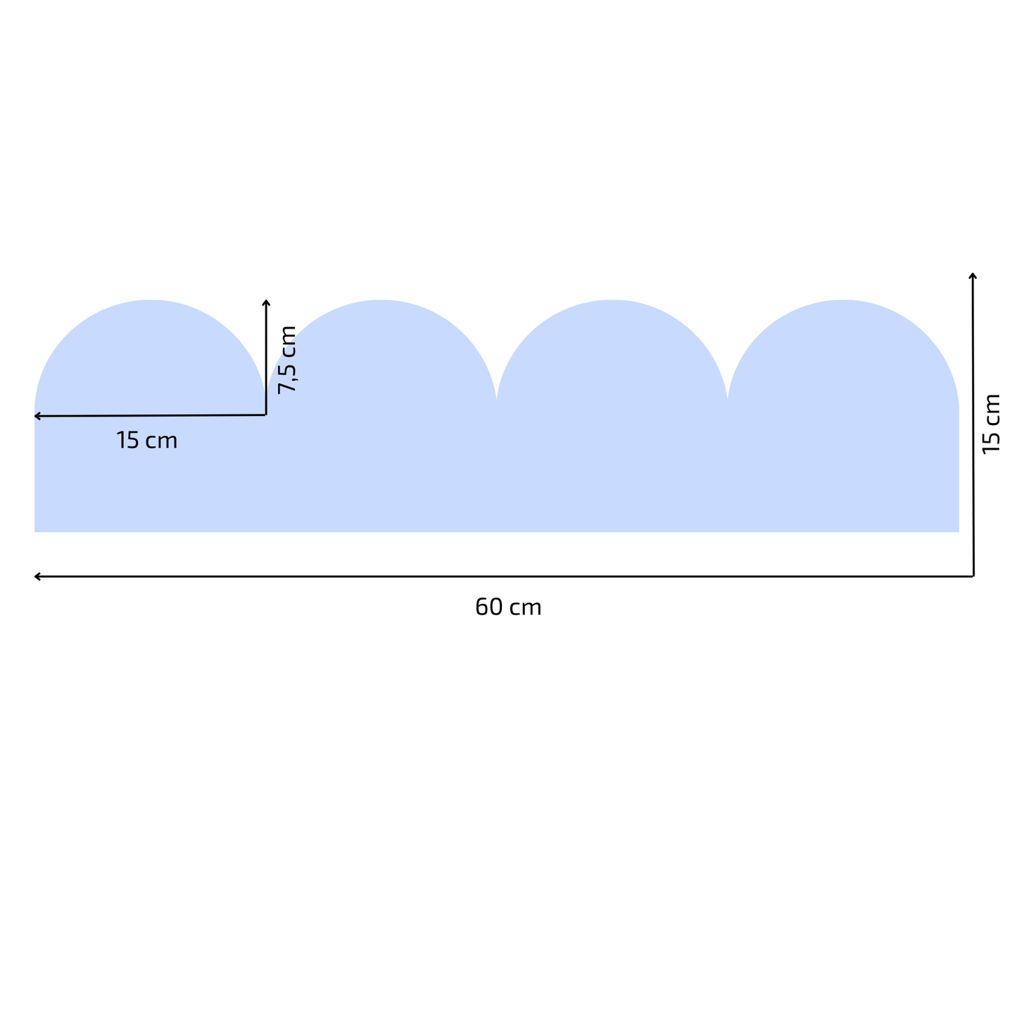 Textile Wall Sticker – Scalloped Arch Border - Light Blue