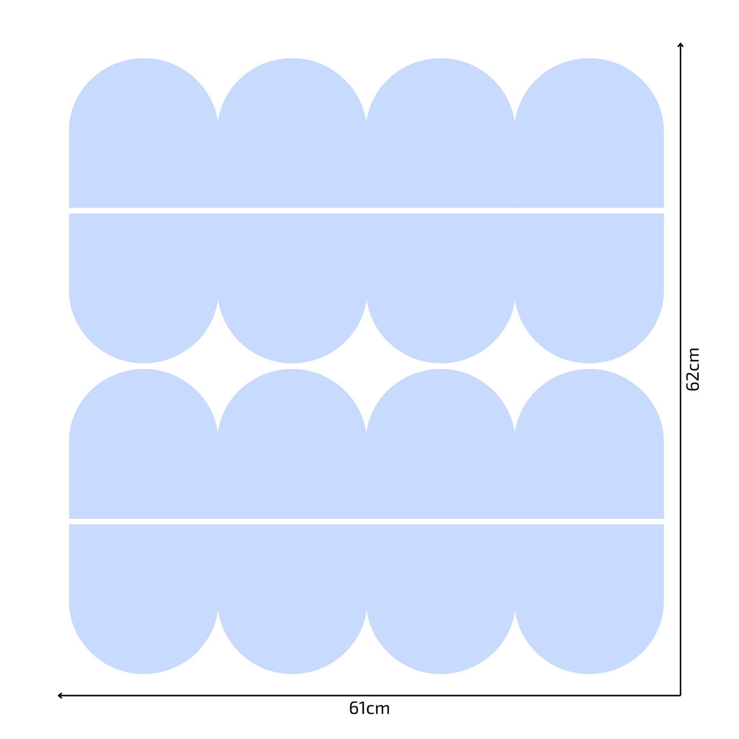 Textile Wall Sticker – Scalloped Arch Border - Light Blue