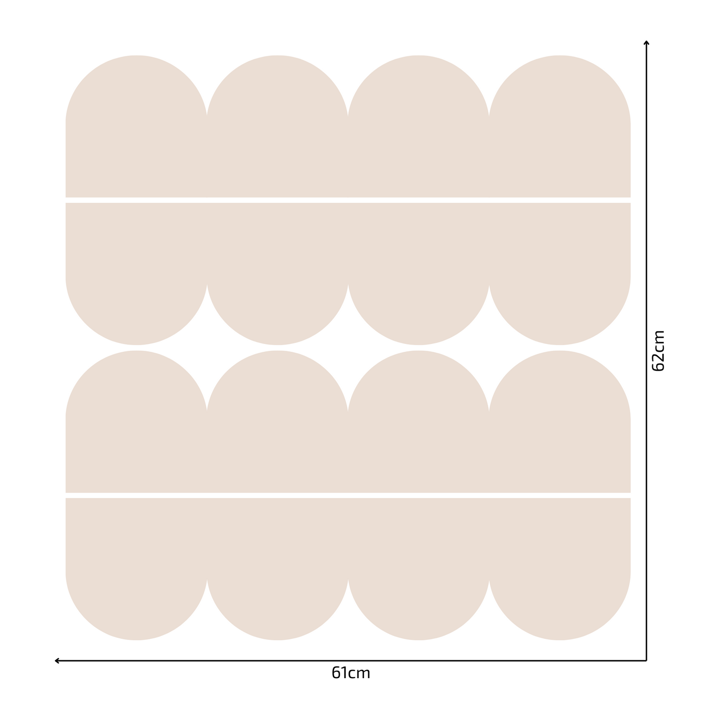 Textile Wall Sticker – Scalloped Arch Border - Brown