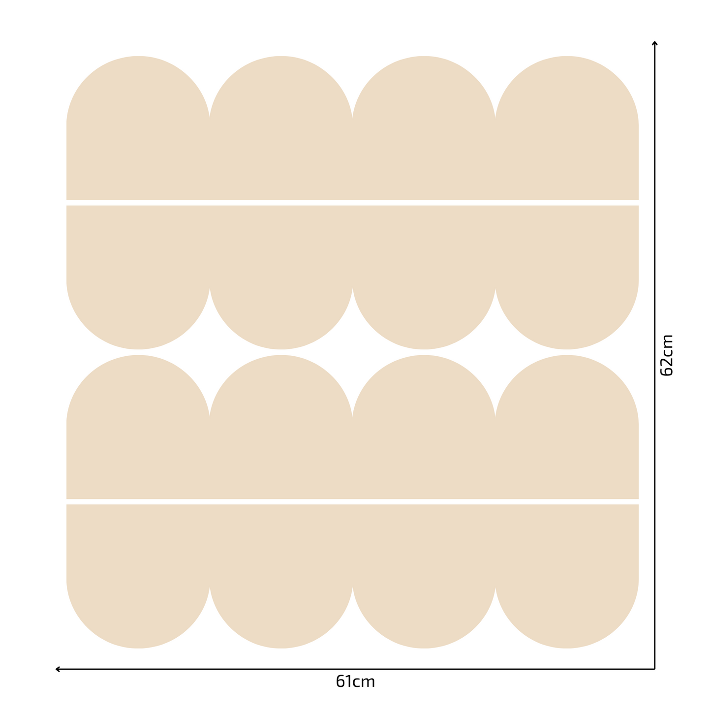 Textile Wall Sticker – Scalloped Arch Border - Cream