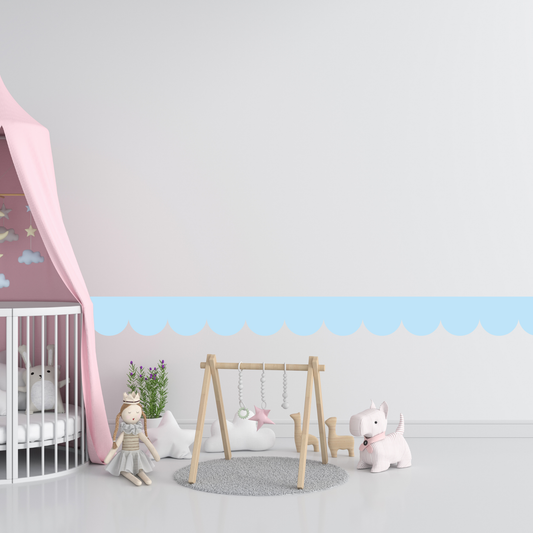 Textile Wall Sticker – Scalloped Arch Border - Navy Blue