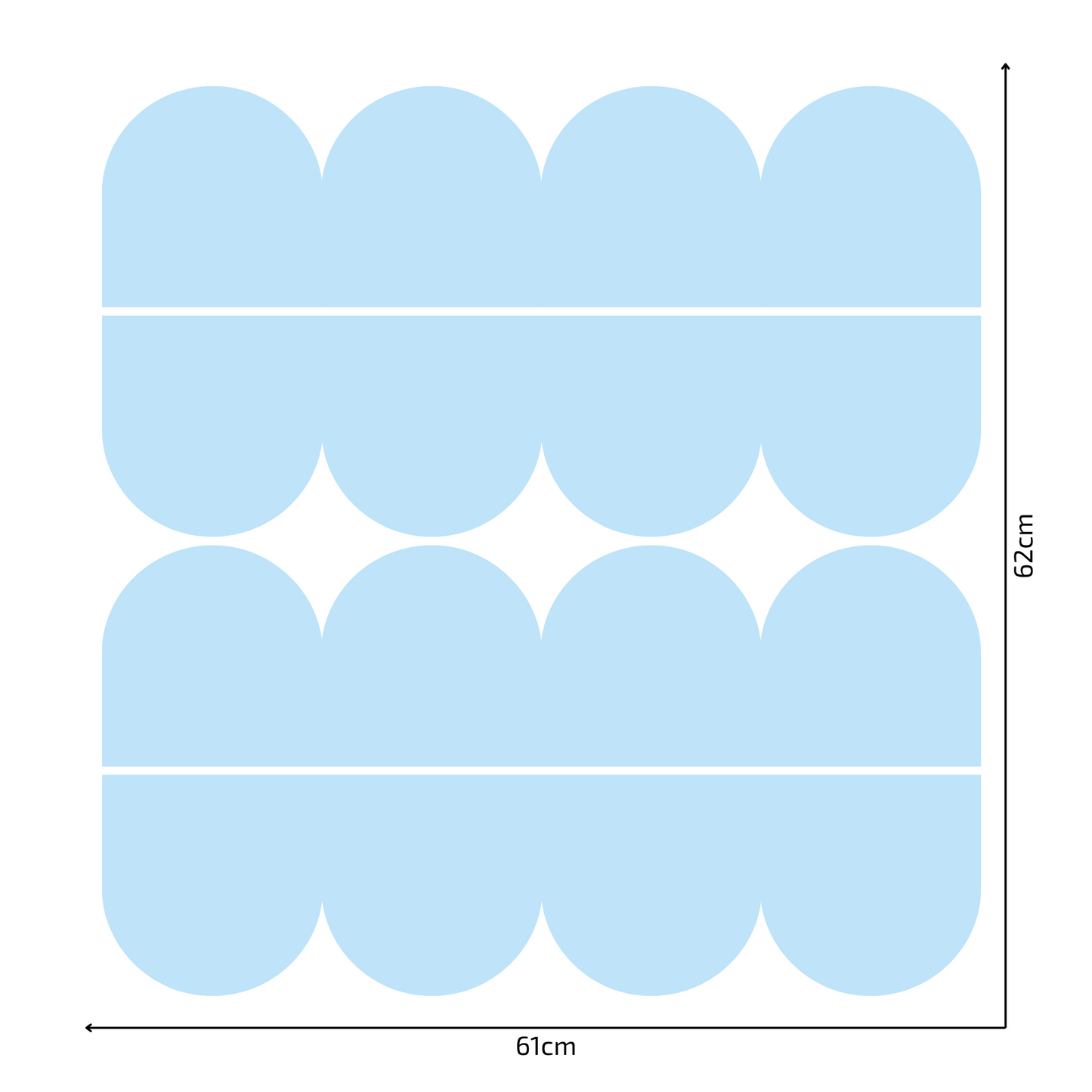 Textile Wall Sticker – Scalloped Arch Border - Navy Blue