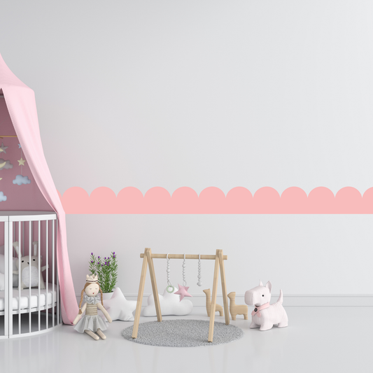 Textile Wall Sticker – Scalloped Arch Border - Pink