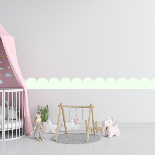 Textile Wall Sticker – Scalloped Arch Border - Mint