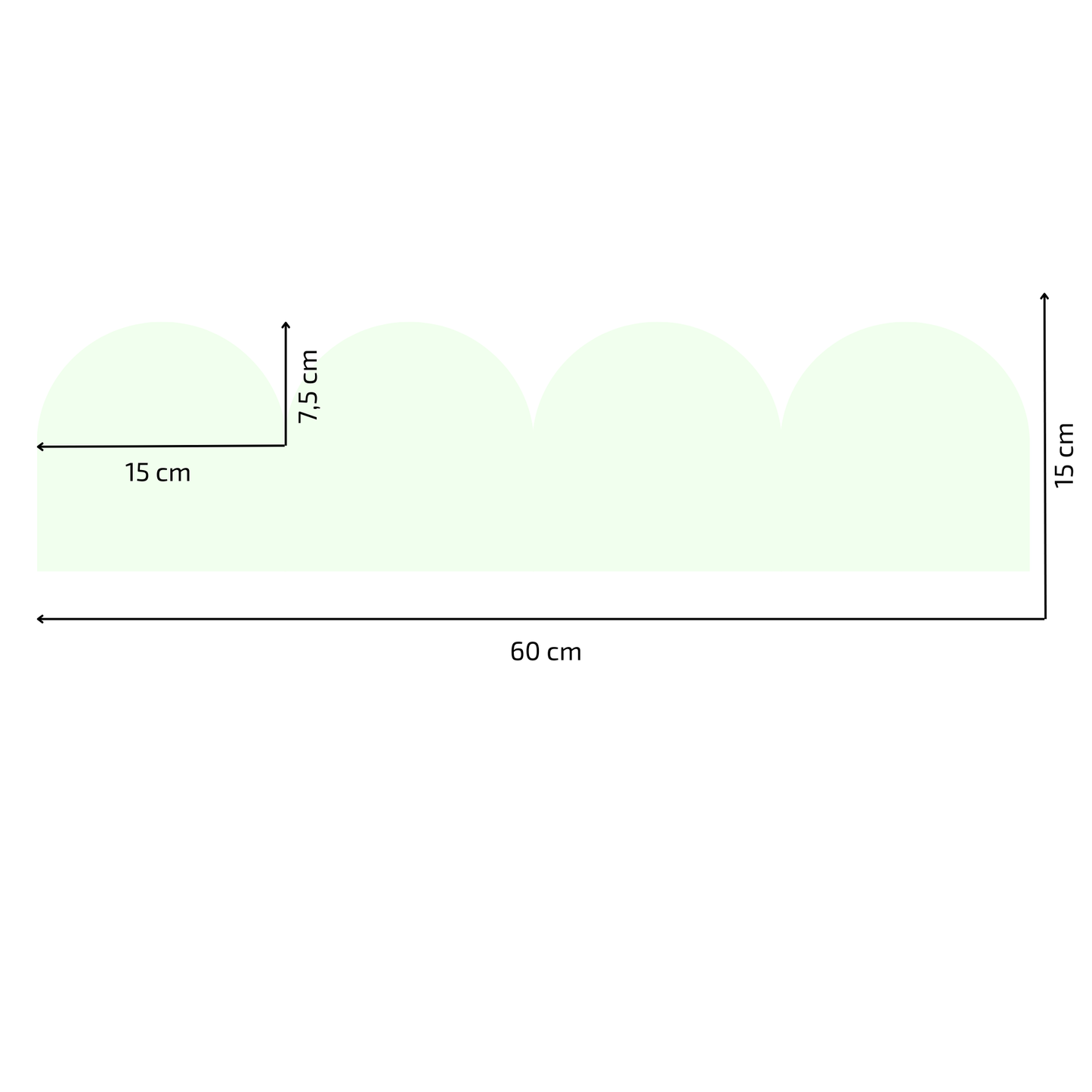 Textile Wall Sticker – Scalloped Arch Border - Mint