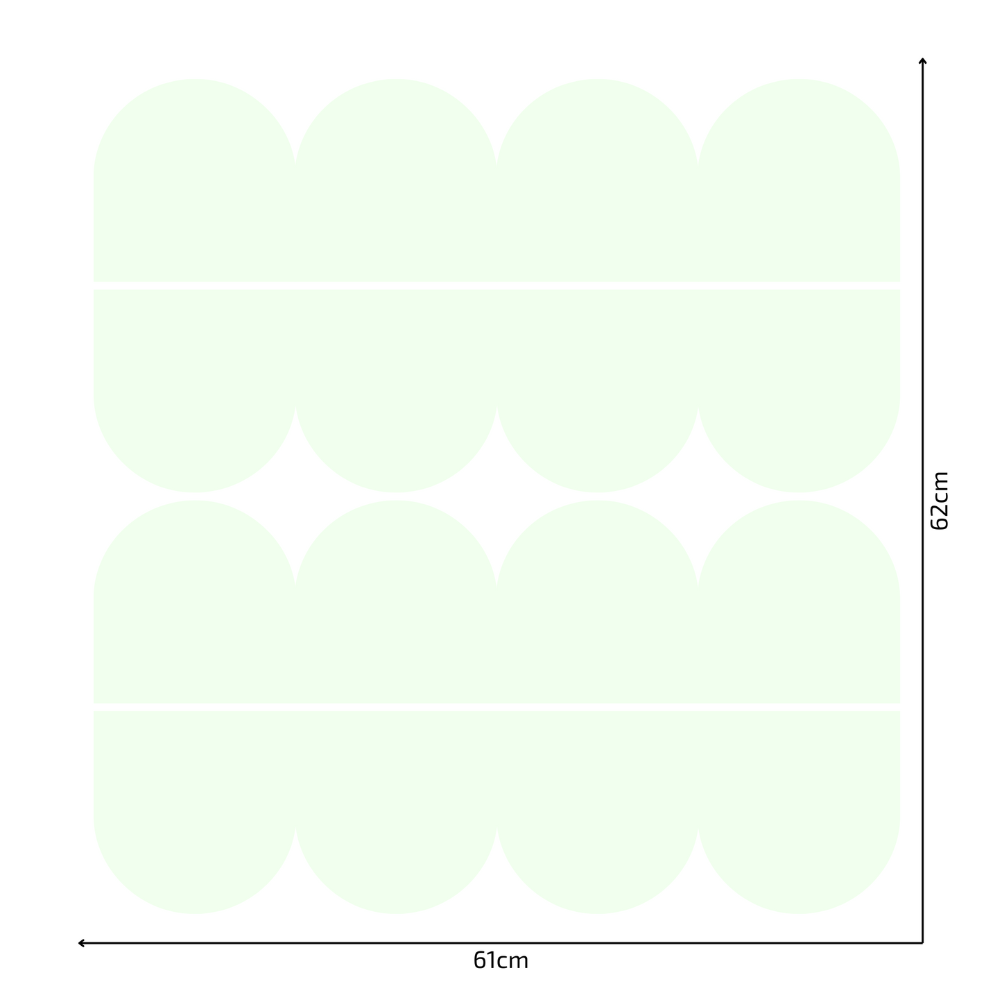 Textile Wall Sticker – Scalloped Arch Border - Mint