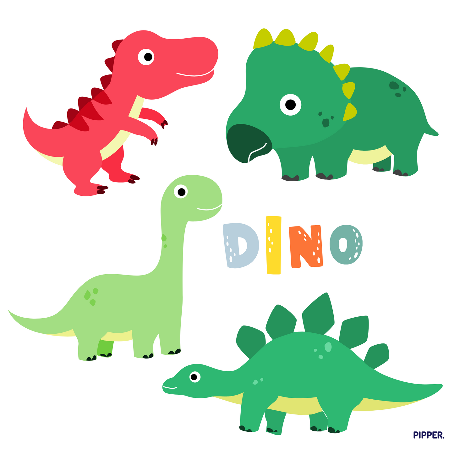Textile Wall Sticker “Baby Dinosaurs 2”