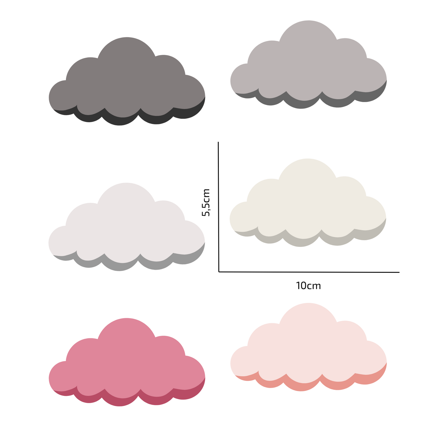 Textile Wall Sticker “Clouds” Black-red colors