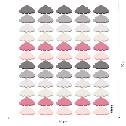 Textile Wall Sticker “Clouds” Black-red colors