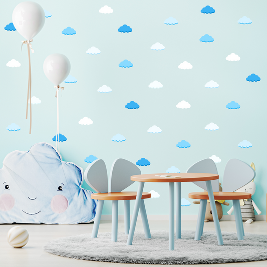 Textile Wall Sticker “Clouds” Blue colors