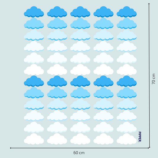 Textile Wall Sticker “Clouds” Blue colors