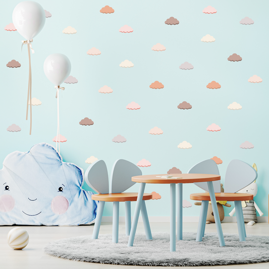 Textile Wall Sticker “Clouds” Brown colors