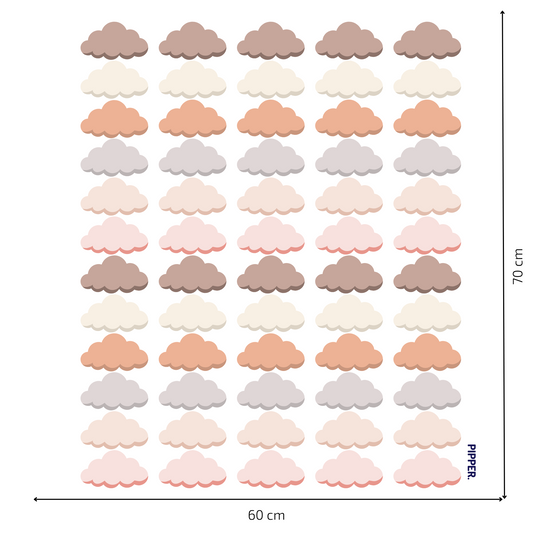 Textile Wall Sticker “Clouds” Brown colors