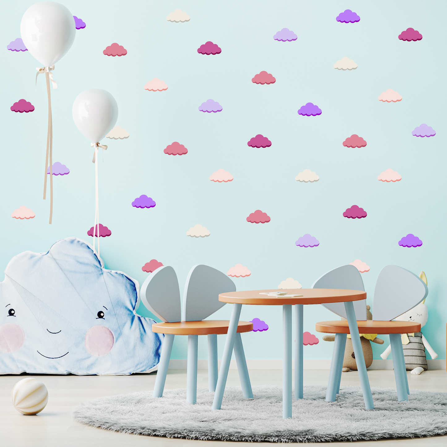Textile Wall Sticker “Clouds” Dark purple colors