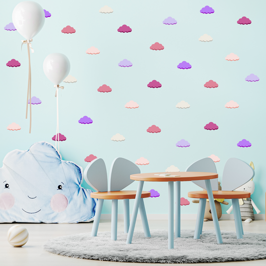 Textile Wall Sticker “Clouds” Dark purple colors