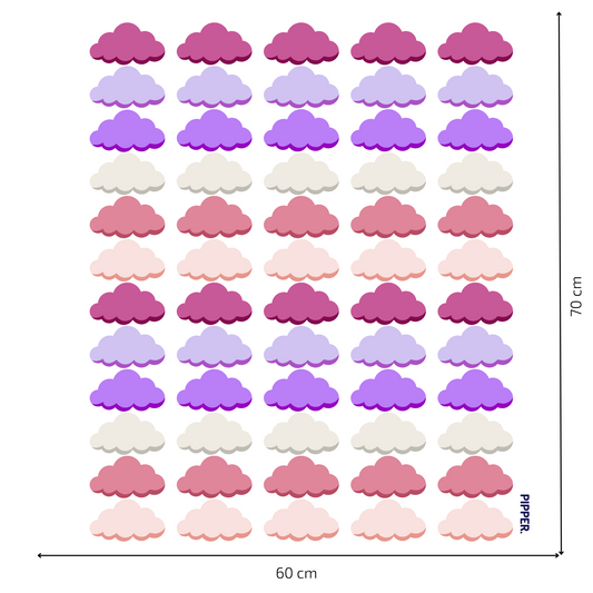 Textile Wall Sticker “Clouds” Dark purple colors