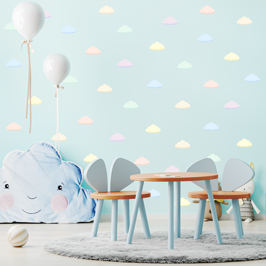 Textile Wall Sticker “Clouds” Soft pastel colors