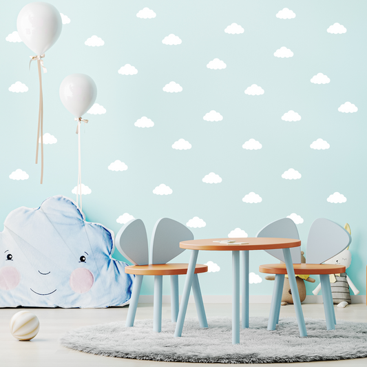 Textile Wall Sticker “Clouds” White color