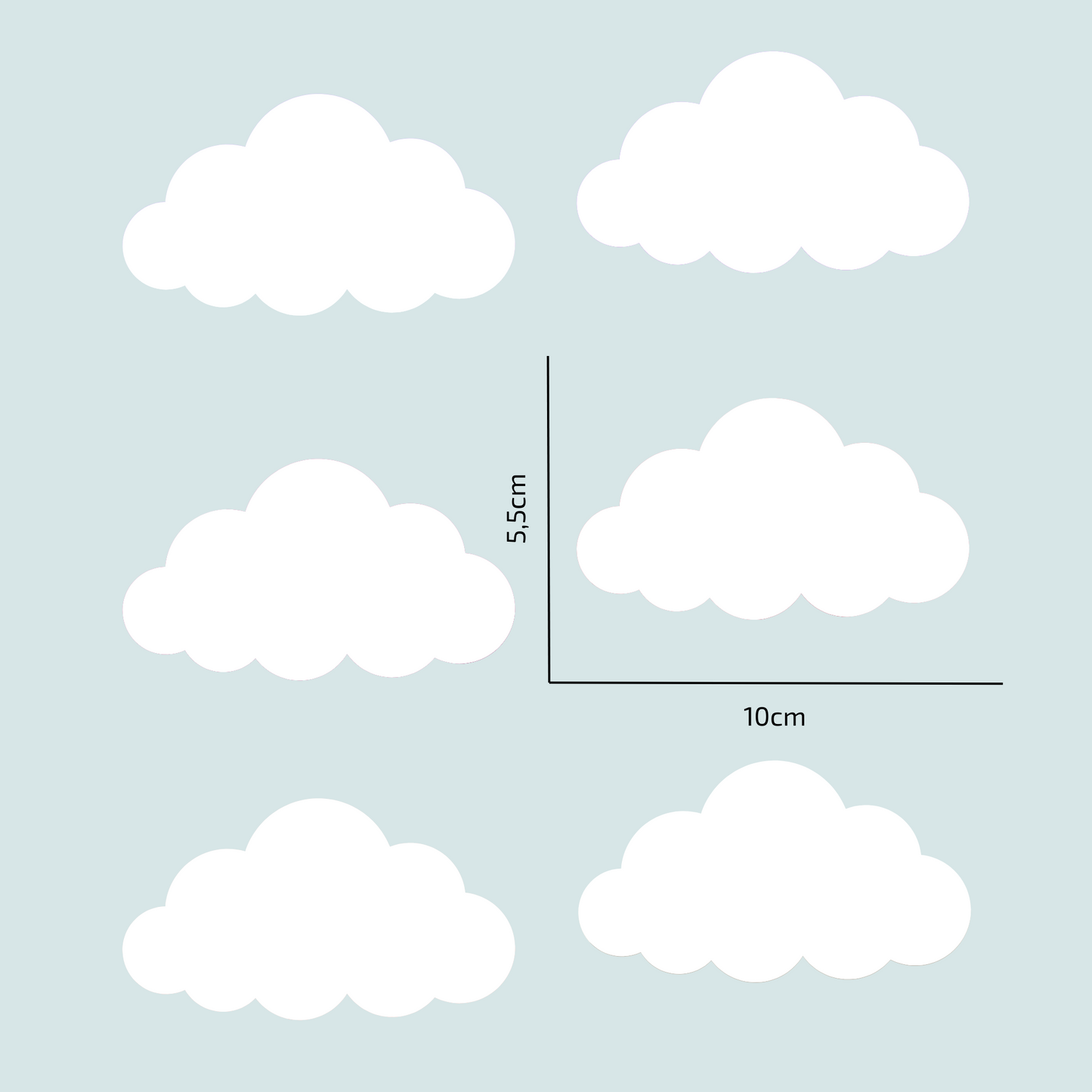 Textile Wall Sticker “Clouds” White color
