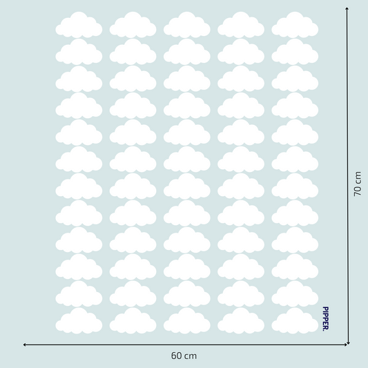 Textile Wall Sticker “Clouds” White color