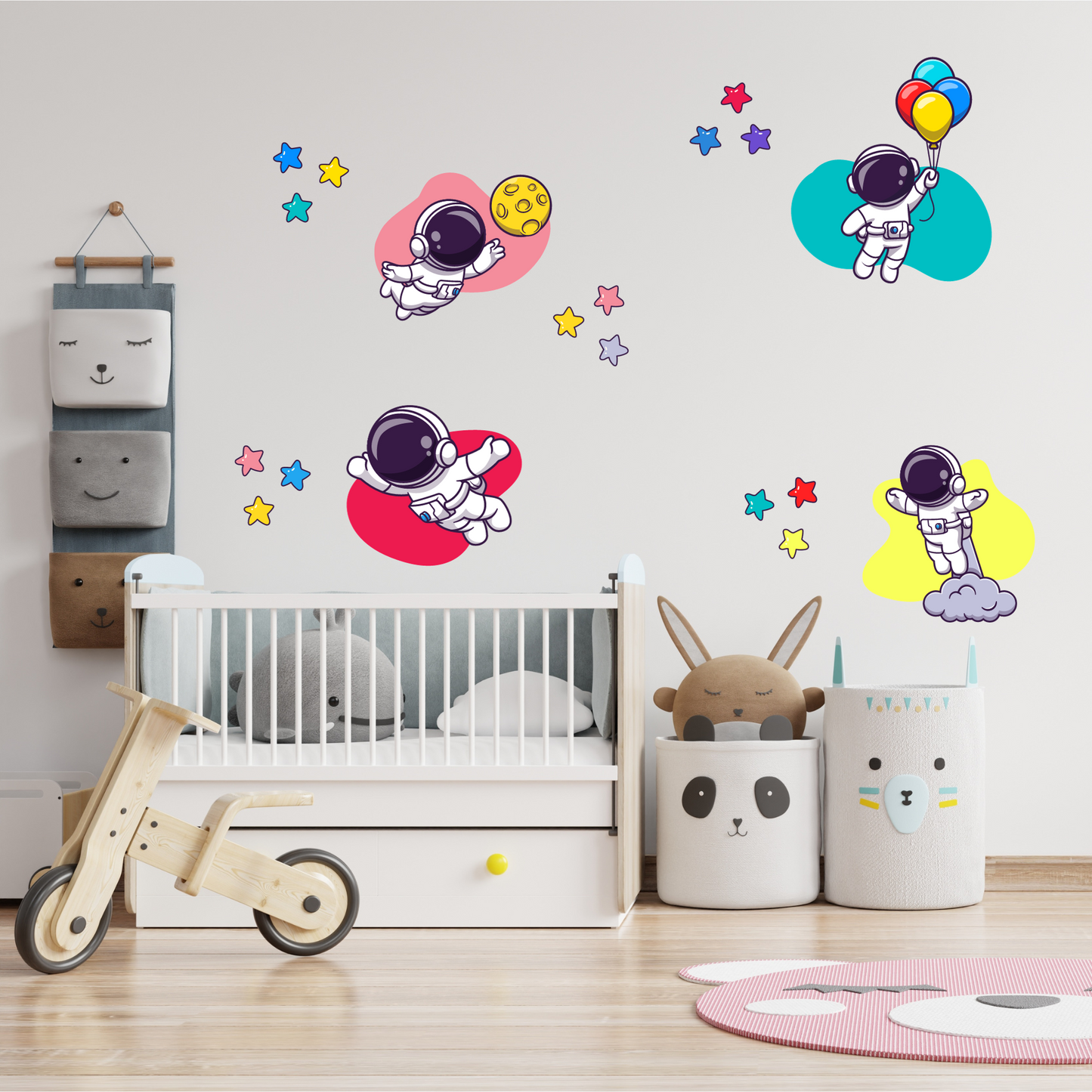 Textile Wall Sticker “Colorful Astronauts”