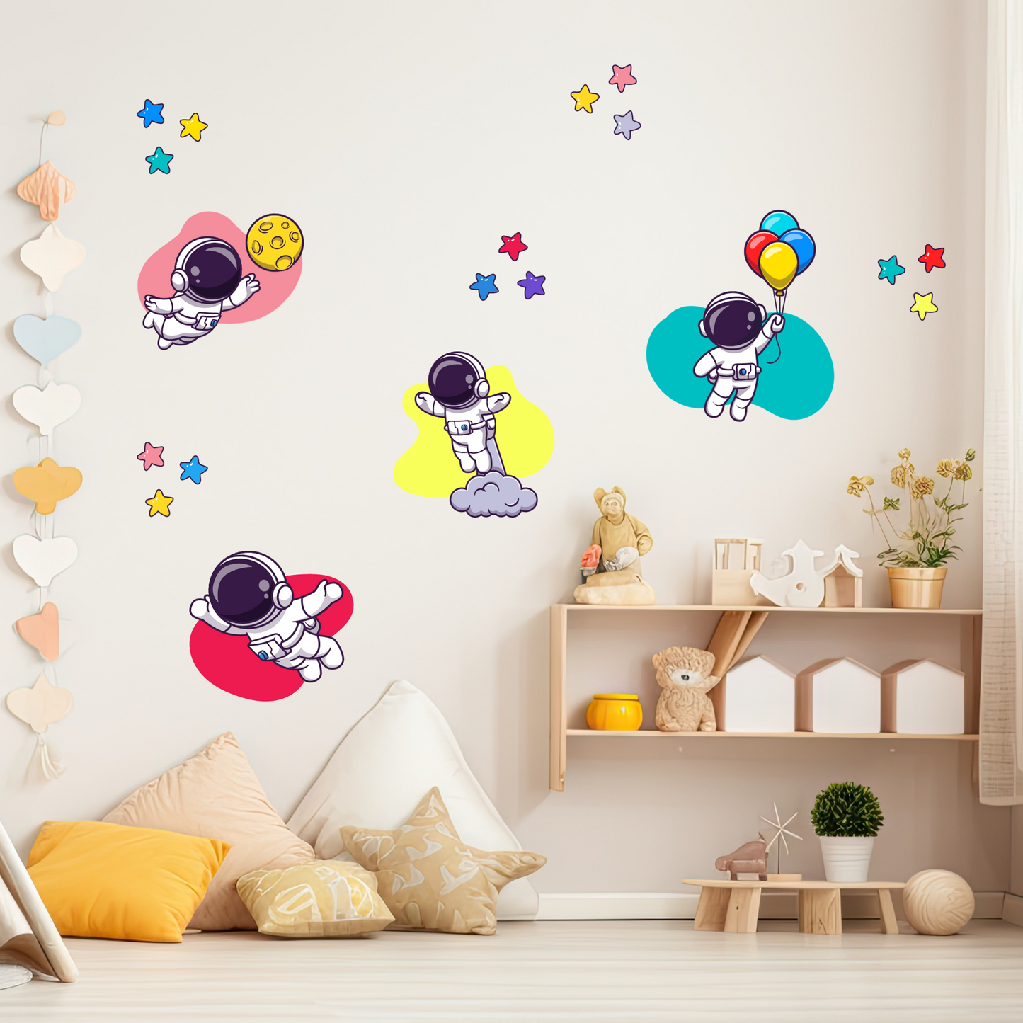 Textile Wall Sticker “Colorful Astronauts”