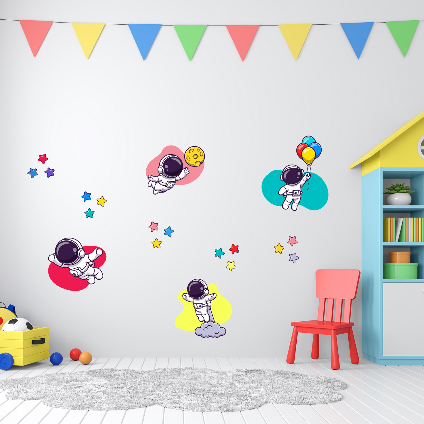 Textile Wall Sticker “Colorful Astronauts”