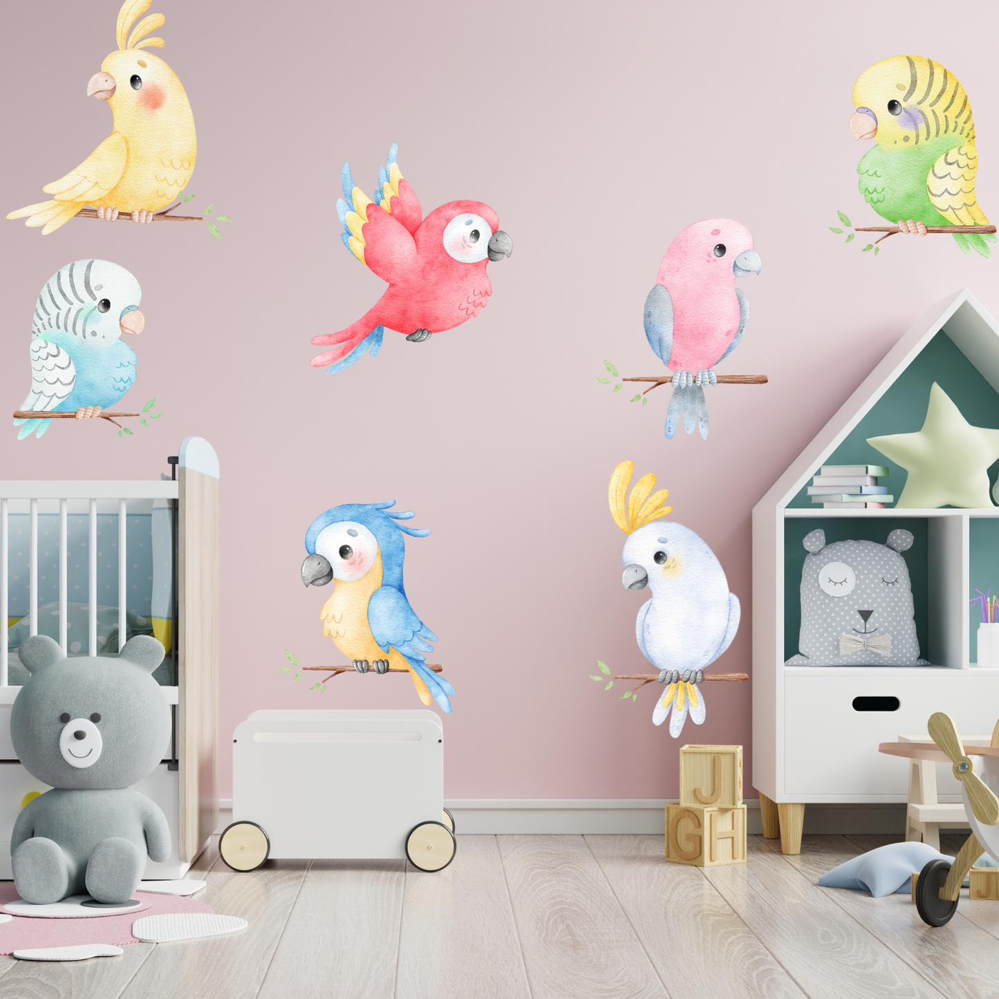 Textile Wall Sticker “Exotic Birds”