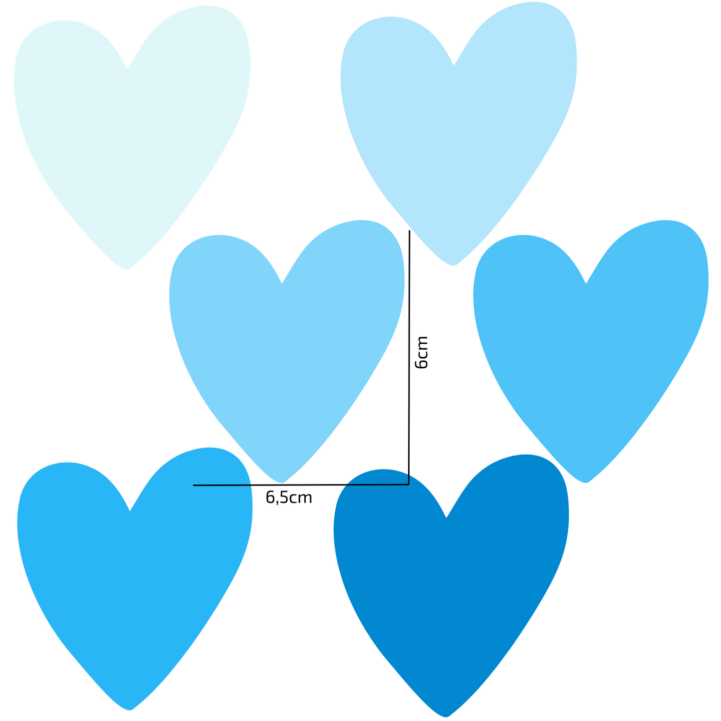 Textile Wall Sticker “Hearts” Blue colors