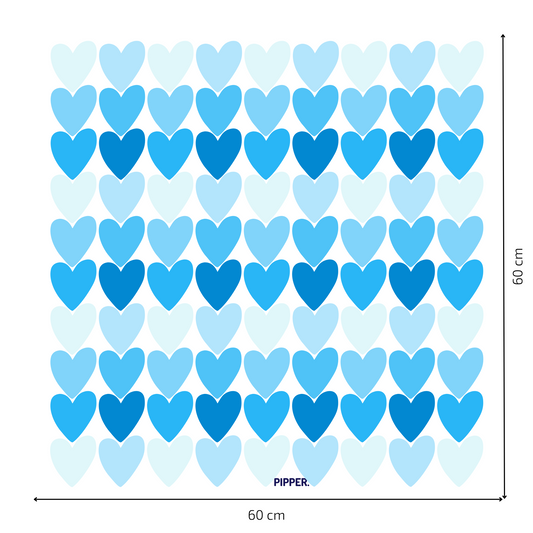 Textile Wall Sticker “Hearts” Blue colors