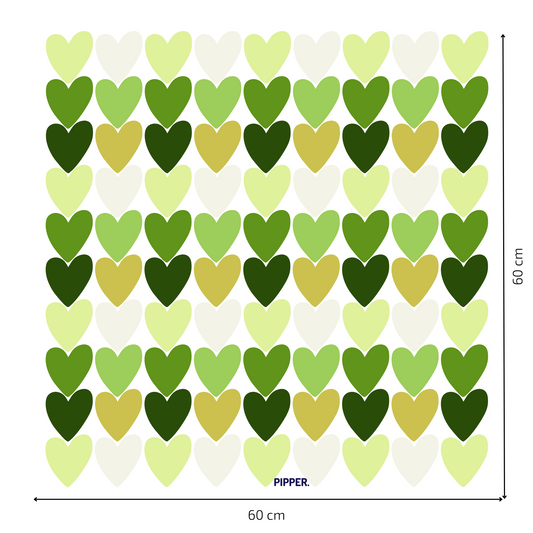 Textile Wall Sticker “Hearts” Dark green colors