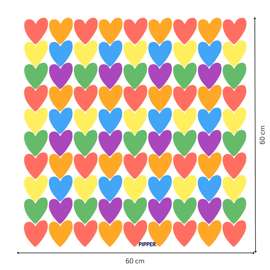 Textile Wall Sticker “Hearts” Dark pastels colors