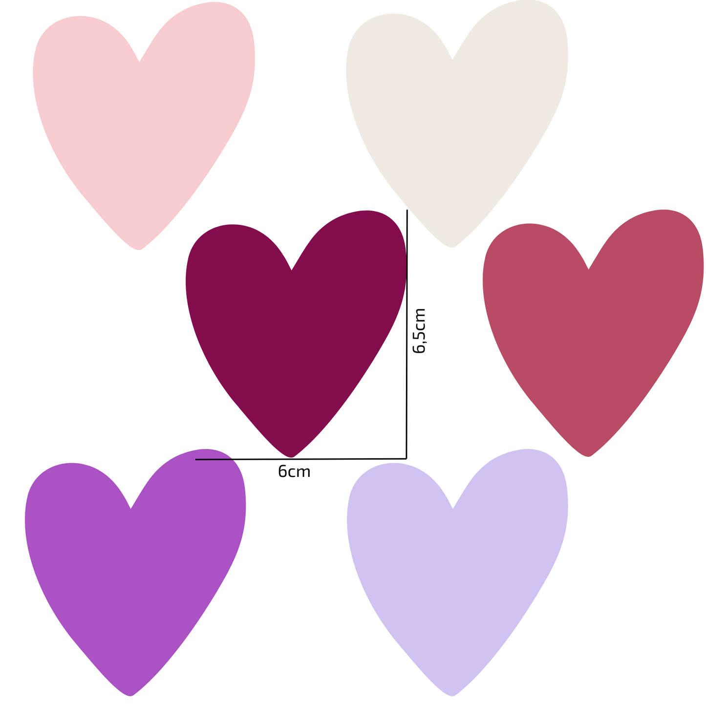 Textile Wall Sticker “Hearts” Dark purple colors