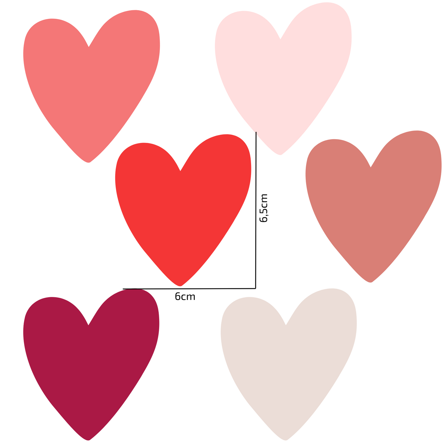 Textile Wall Sticker “Hearts” Dark red colors