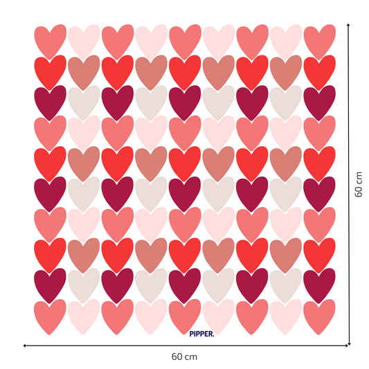 Textile Wall Sticker “Hearts” Dark red colors
